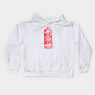 SprayCan Totem - Red Kids Hoodie